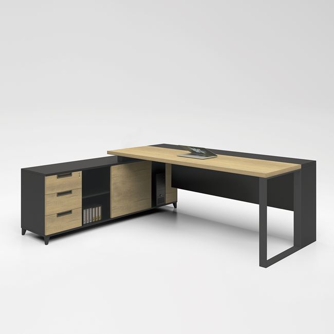PROJECT Γραφείο 160x70/160x40 cm Αναστρέψιμη Γωνία  Απόχρωση Sonoma-Γκρι
