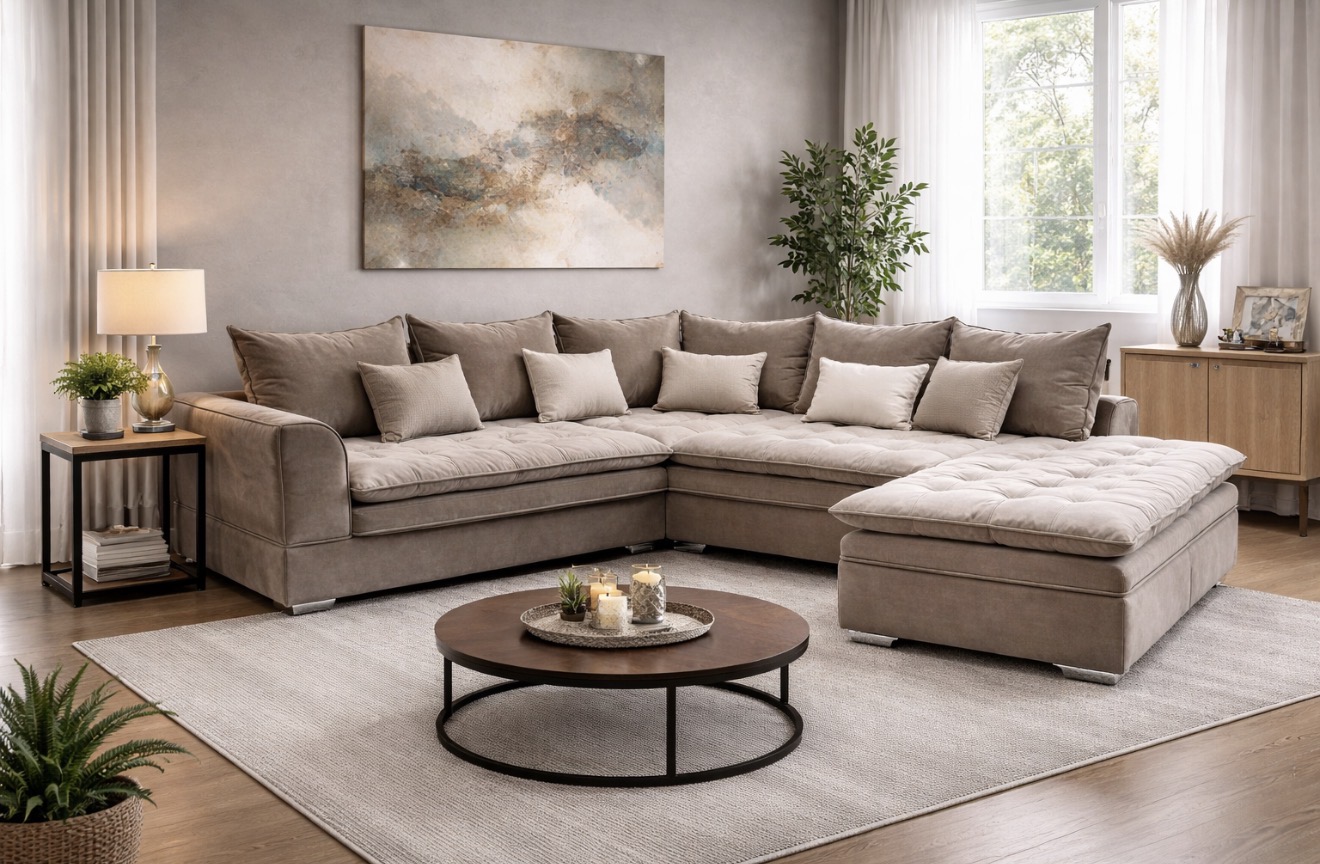 ΓΩΝΙΑΚΟΣ ΚΑΝΑΠΕΣ Alkisti 245x330x190cm