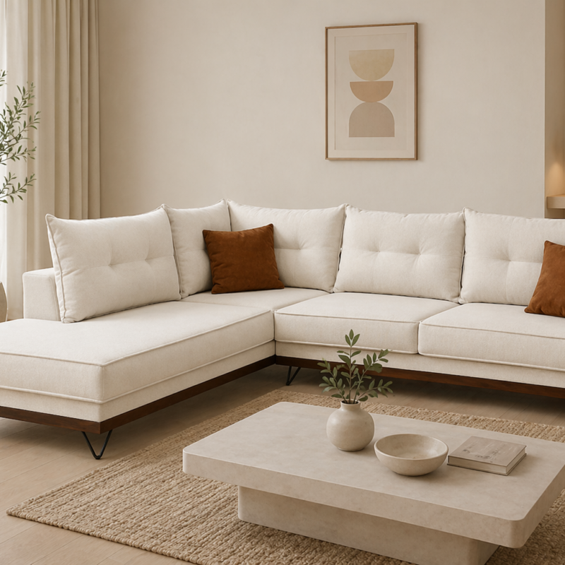 ΓΩΝΙΑΚΟΣ ΚΑΝΑΠΕΣ Emelia 290x240x96cm 