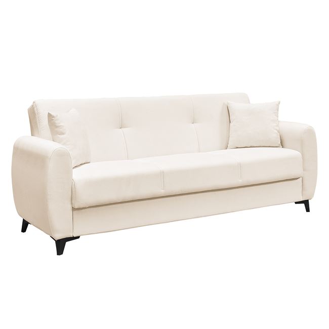 Καναπές – Κρεβάτι με Αποθηκευτικό Χώρο DARIO , Sofa:210x80x75 Bed:180x100cm ,3Θέσιος Ύφασμα Εκρού