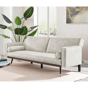 Καναπές - Κρεβάτι CLICK , 92x84x76cm Bed:192x98x37cm ,Ύφασμα Suede Εκρού