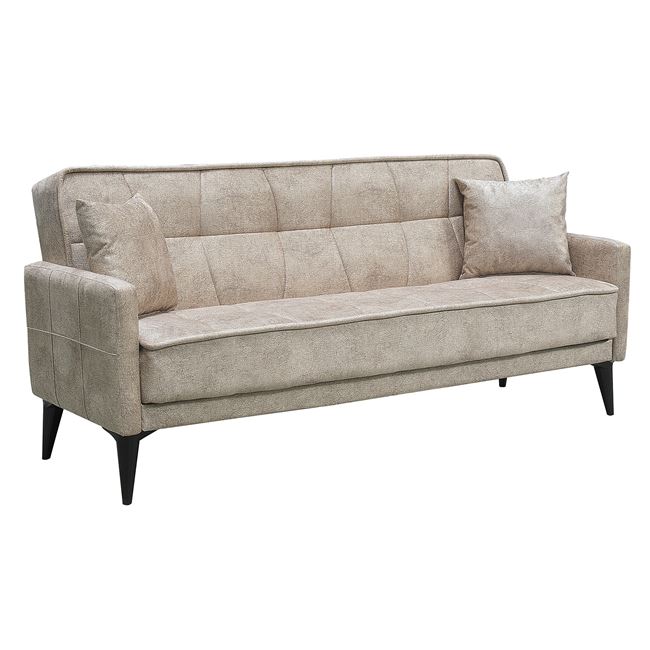 Καναπές – Κρεβάτι με Αποθηκευτικό Χώρο PERTH , Sofa:210x80x75 Bed:180x100cm, 3Θέσιος Ύφασμα Cappuccino