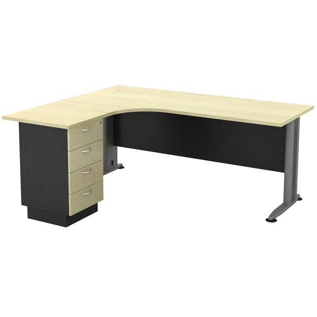 SUPERIOR COMPACT 180x70x75 / 150x60x75cm Αριστερή Γωνία - Απόχρωση Dark Grey - Beech