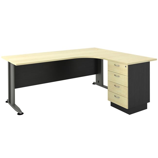 SUPERIOR COMPACT 180x70x75 / 150x60x75cm Δεξιά Γωνία Απόχρωση Dark Grey - Beech
