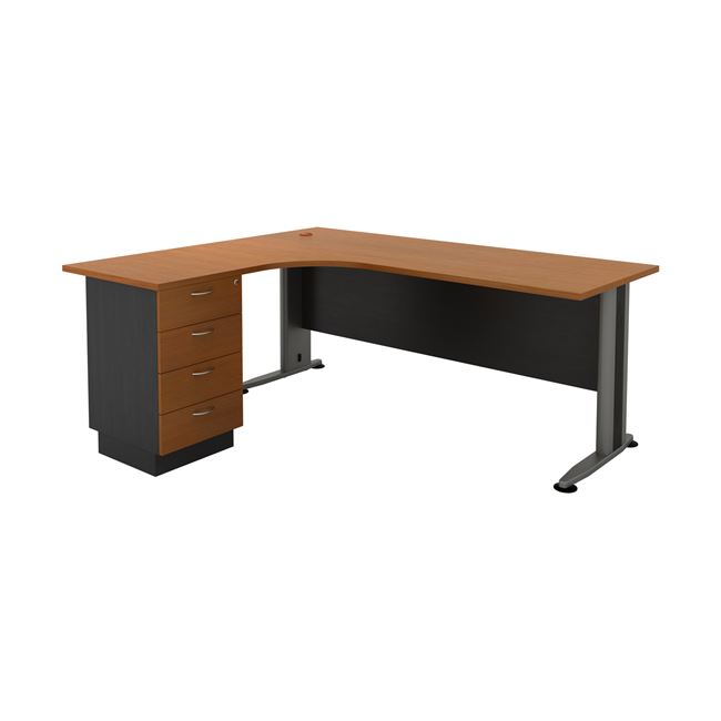SUPERIOR COMPACT 180x70x75 / 150x60x75cm Αριστερή Γωνία - Απόχρωση Dark Grey - Cherry