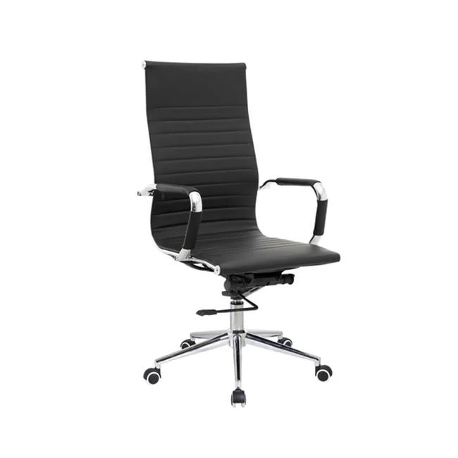 Πολυθρόνα Γραφείου 55x64x108/118cm Διευθυντή, Μέταλλο Βάση Χρώμιο PU Μαύρο
