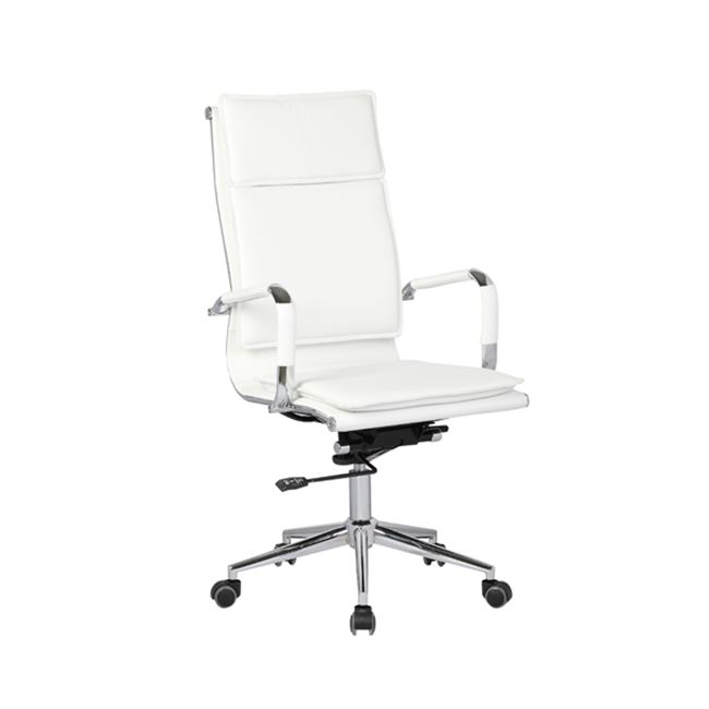 Πολυθρόνα Διευθυντή 55x67x112/120cm Μέταλλο Βάση Χρώμιο, PU Άσπρο
