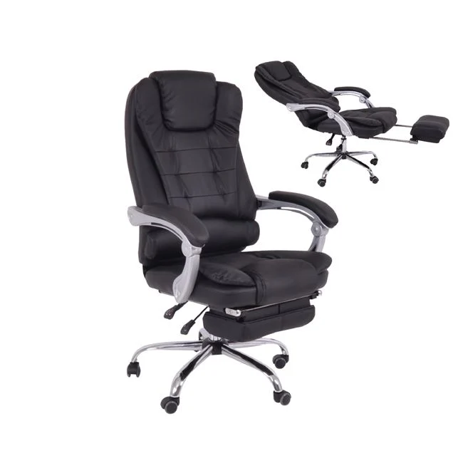 Relax Πολυθρόνα Γραφείου  67x72x120/128cm Διευθυντή, με Υποπόδιο, Βάση Χρώμιο,PU Μαύρο