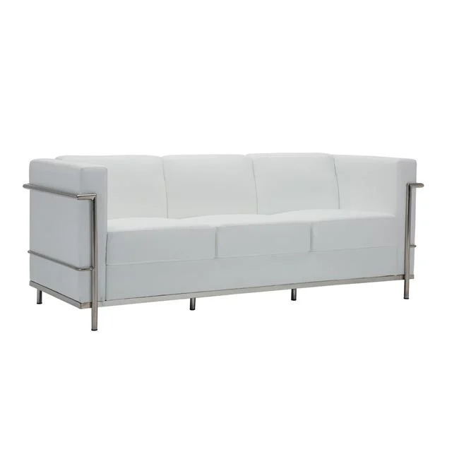 Καναπές GENOVA 3Θέσιος, Inox Pu Άσπρο, 188x73x71cm