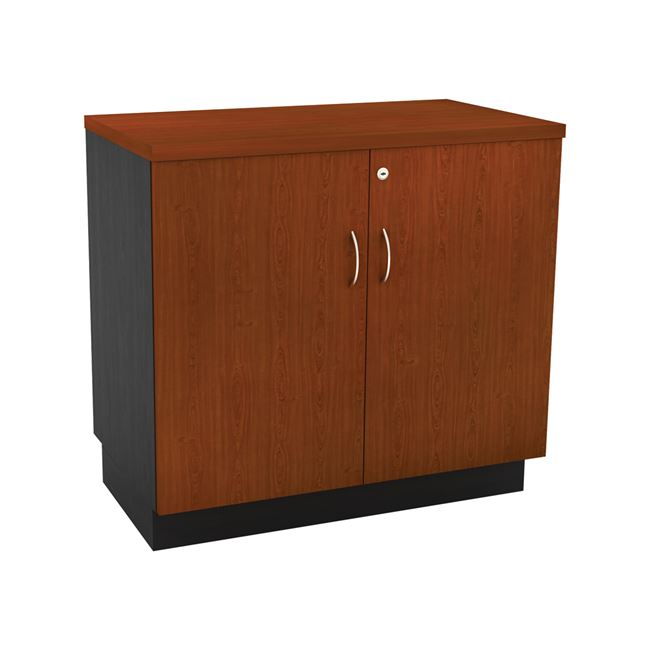 ΝΤΟΥΛΑΠΙ Χαμηλό Γραφείου 80x45x75cm Δίφυλλο με 2 Ράφια, Απόχρωση Dark Grey - Cherry