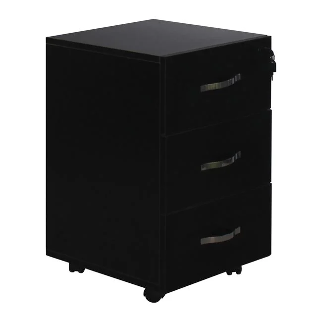 UNIT Συρταριέρα Γραφείου 38x42x63cm ,3 Συρτάρια, Τροχήλατη, Melamine Απόχρωση Μαύρο