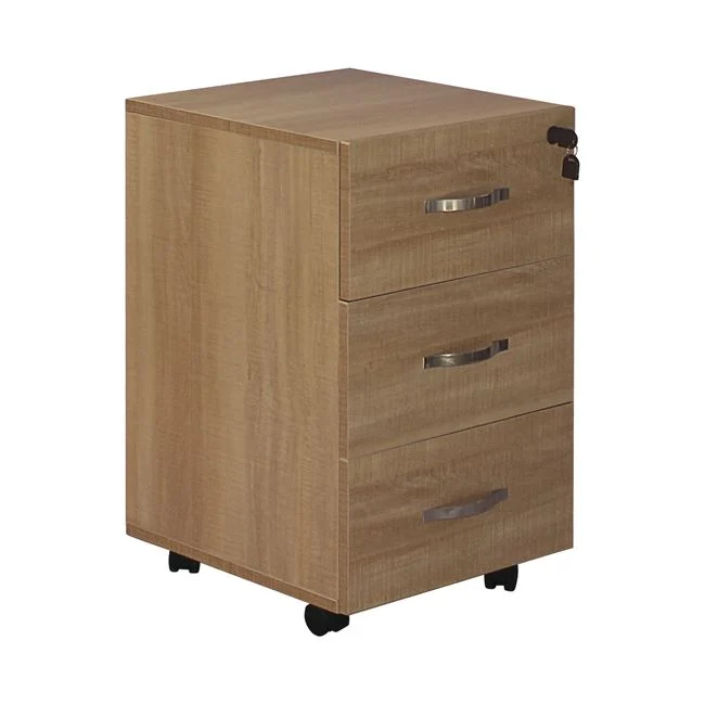UNIT Συρταριέρα Γραφείου 38x42x63cm , 3 Συρτάρια, Τροχήλατη, Melamine Απόχρωση Sonoma