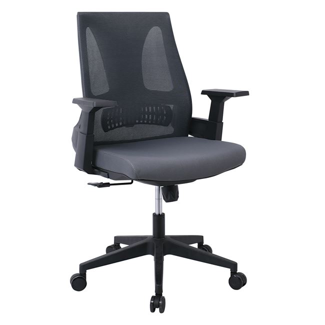 Πολυθρόνα Γραφείου 66x64x96/106cm , Mesh Γκρι, Ύφασμα Γκρι