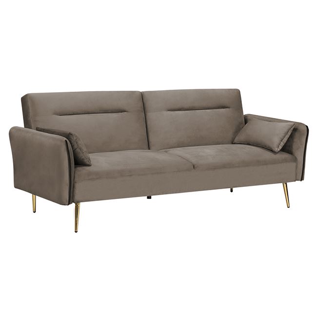 Καναπές - Κρεβάτι FLICK ,  Sofa:211x87x81-Bed:211x111x40, 3Θέσιος Ύφασμα Velure Καφέ