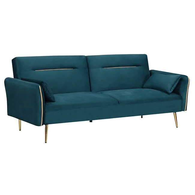 Καναπές - Κρεβάτι FLICK , Sofa:211x87x81-Bed:211x111x40,  3 Θέσιος Ύφασμα Velure Petrol