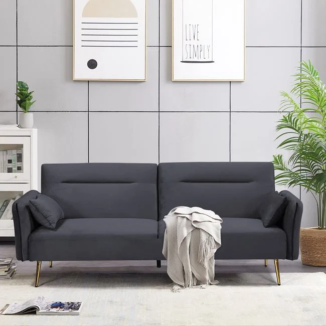 Καναπές - Κρεβάτι FLICK , Sofa:211x87x81-Bed:211x111x40, 3Θέσιος Ύφασμα Velure Γκρι - Image 3