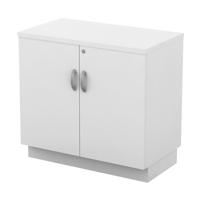 ΝΤΟΥΛΑΠΙ Χαμηλό Γραφείου  80x45x75cm Δίφυλλο με 2 Ράφια, Απόχρωση Άσπρο