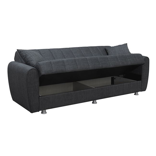 Καναπές – Κρεβάτι SYDNEY με Αποθηκευτικό Χώρο, Sofa:210x80x75 Bed:180x100cm, 3Θέσιος ,Ύφασμα Σκούρο Γκρι - Image 3