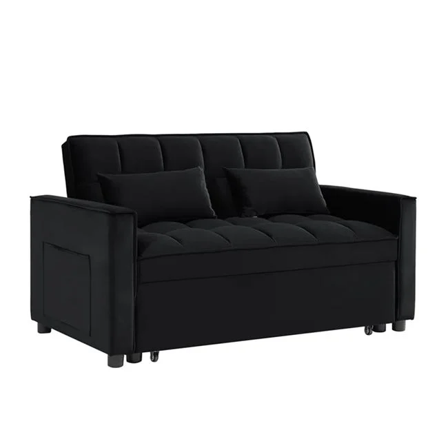 Καναπές - Κρεβάτι TEMPO 137x98x77 Κρεβάτι:117x178x43cm , Με ανάκλιση πλάτης, Ύφασμα Velure Μαύρο