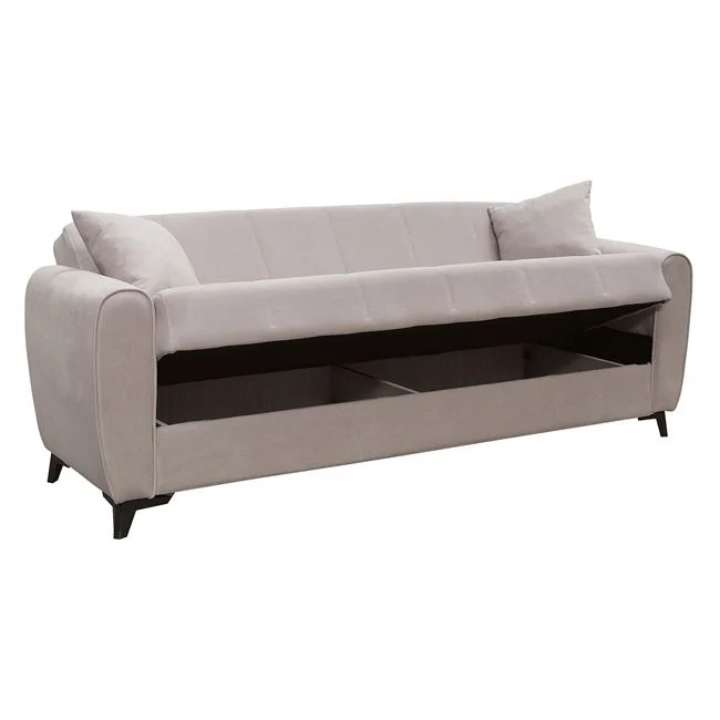 Καναπές – Κρεβάτι με Αποθηκευτικό Χώρο JEROM , Sofa:210x85x83cm Bed:105x180cm 3Θέσιος Ύφασμα Cappuccino - Image 3