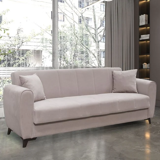 Καναπές – Κρεβάτι με Αποθηκευτικό Χώρο JEROM , Sofa:210x85x83cm Bed:105x180cm 3Θέσιος Ύφασμα Cappuccino - Image 5