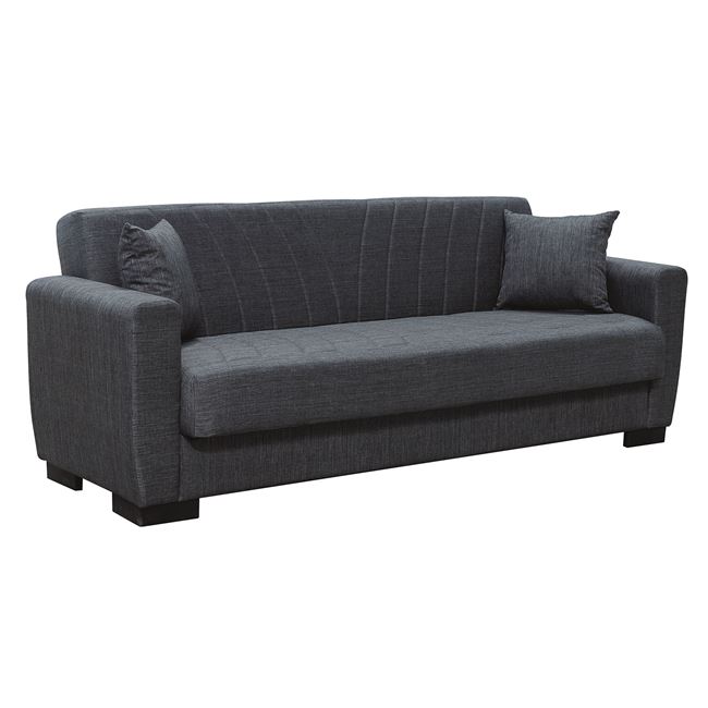 Καναπές – Κρεβάτι με Αποθηκευτικό Χώρο GALAXY , Sofa:210x82x81cm Bed:105x180cm, 3Θέσιος Ύφασμα Σκούρο Γκρι