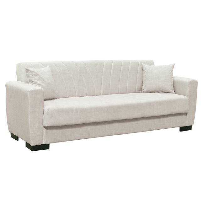 Καναπές – Κρεβάτι με Αποθηκευτικό Χώρο GALAXY , Sofa:210x82x81cm Bed:105x180cm, 3Θέσιος Ύφασμα Μπεζ