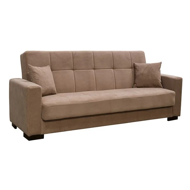 Καναπές – Κρεβάτι CARSON με Αποθηκευτικό Χώρο, Sofa:225x94x94cm Bed:120x190cm , 3Θέσιος Ύφασμα Καφέ