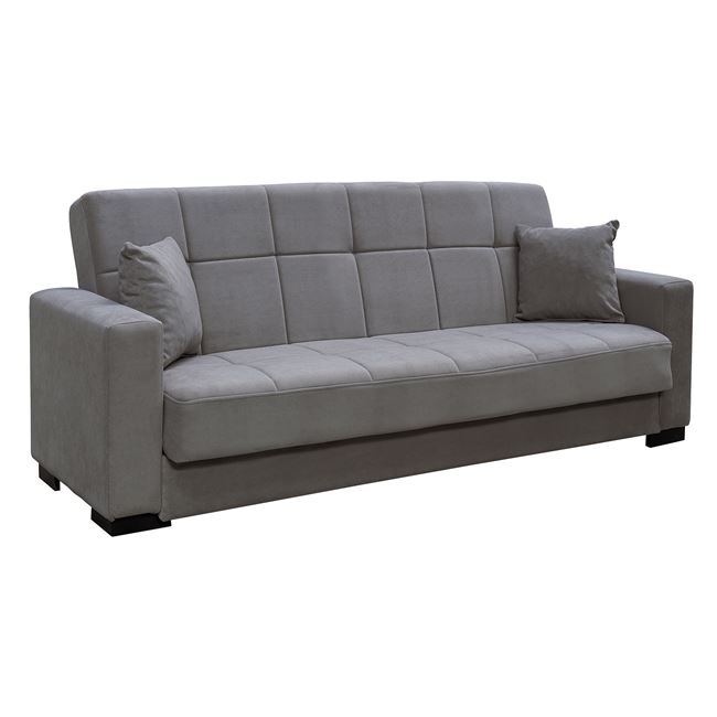 Καναπές – Κρεβάτι CARSON με Αποθηκευτικό Χώρο,  Sofa:225x94x94cm Bed:120x190cm,3Θέσιος Ύφασμα Γκρι