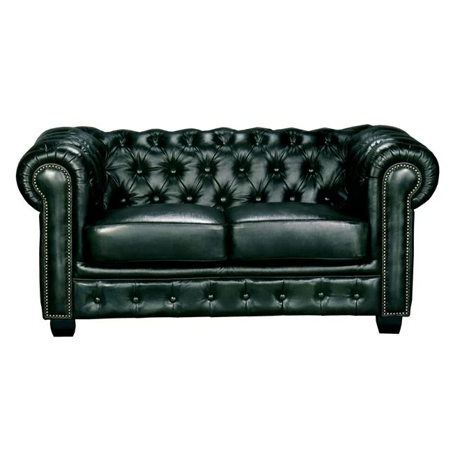 Καναπές CHESTERFIELD Birmingham 2Θέσιος,Δέρμα Antique Green 155x91x74cm