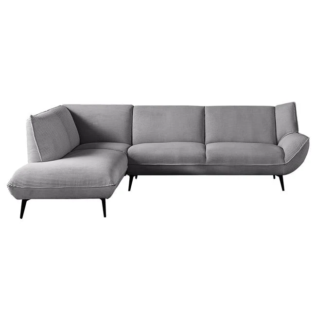 Καναπές EMERALD Δεξιά Γωνία, Ύφασμα Κοτλέ Γκρι 274x203x82cm H.88cm