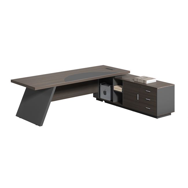 Γραφείο MASTER Δεξιά Γωνία, Απόχρωση Grey Walnut 180x90x75/180x50x62cm