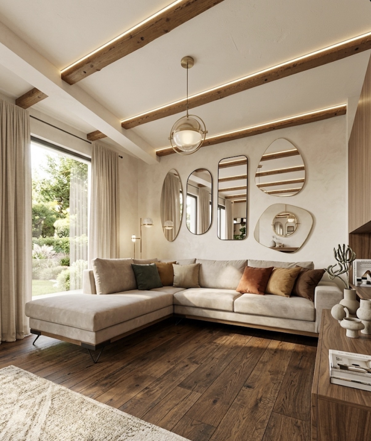 ΓΩΝΙΑΚΟΣ ΚΑΝΑΠΕΣ VICTOR 300 Μήκος x 230 Πλάτος x 95 Βάθος - Image 4